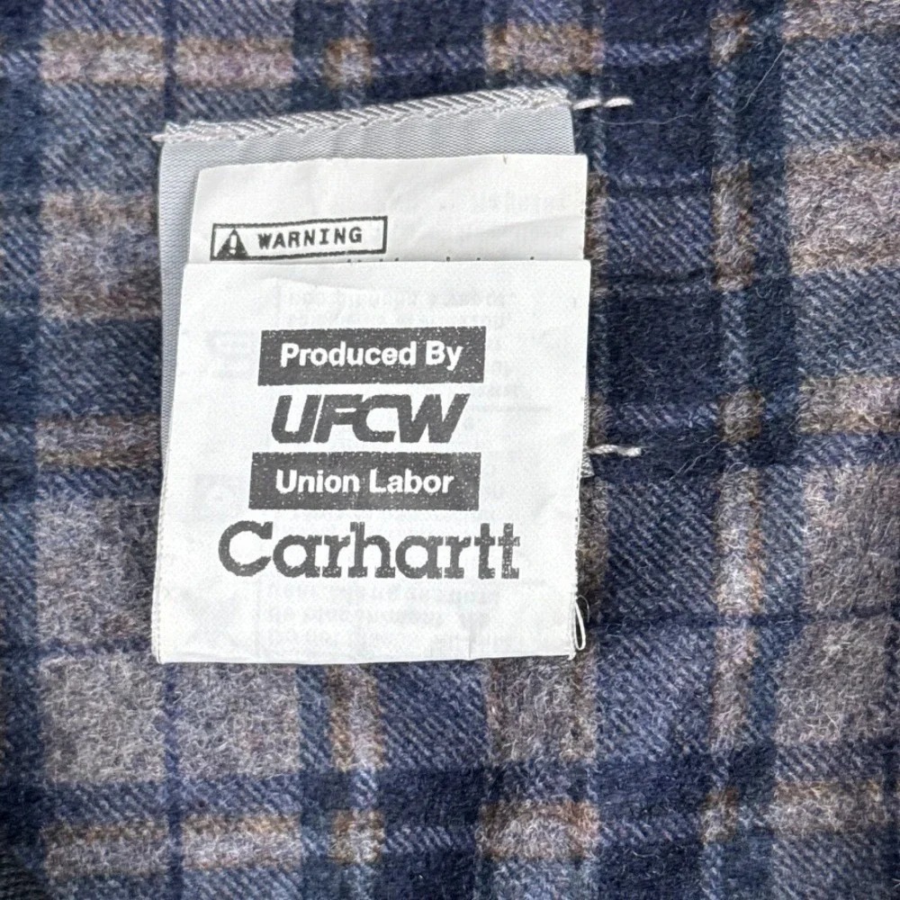 Vintage Carhartt Jacket Mens 2XL Black Detroit J200 BLK‎ Blanket Lined USA Union